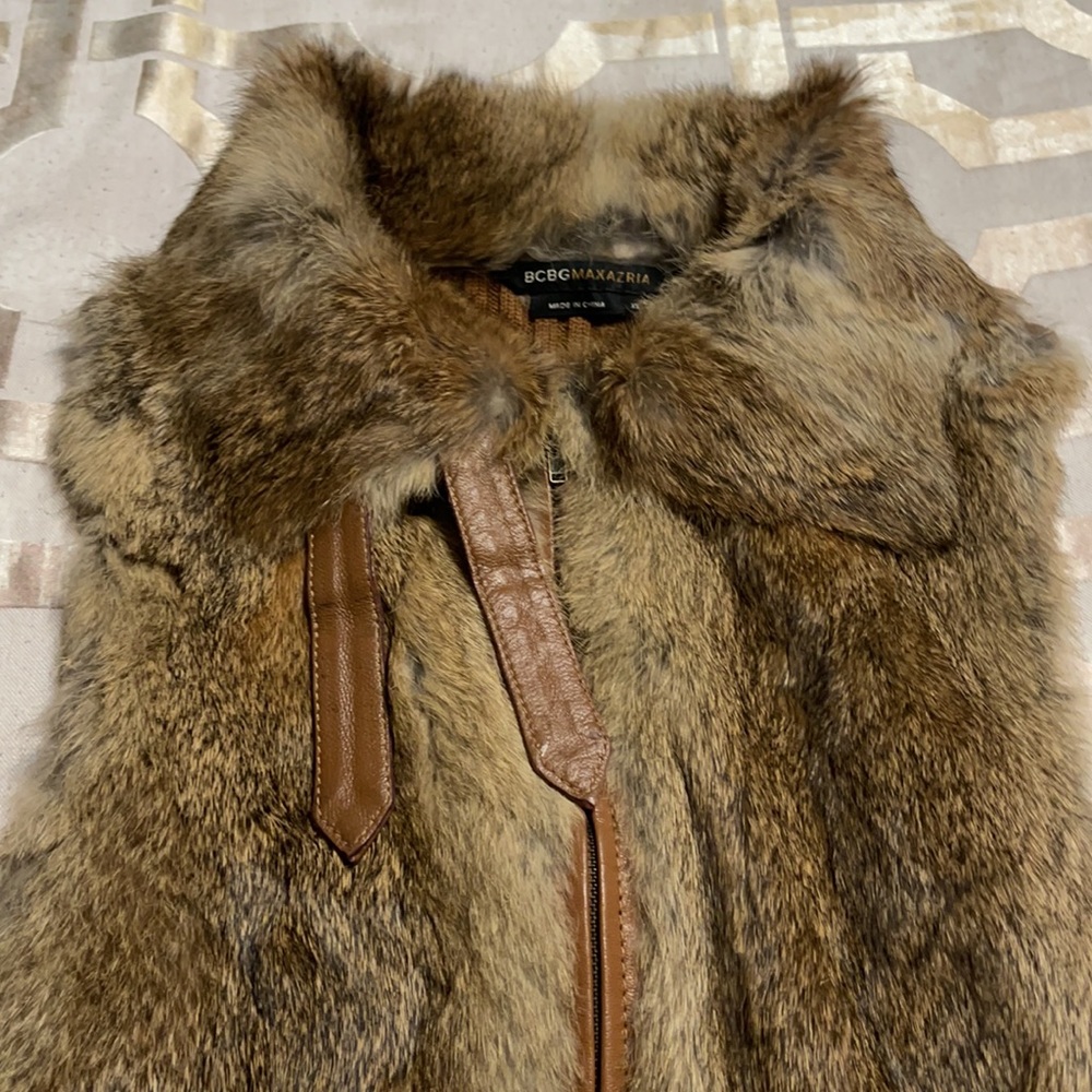 BCBG RABBIT FUR VEST